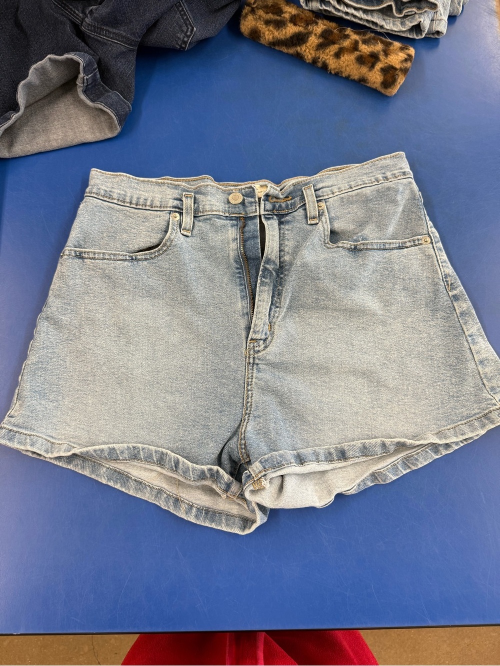 Levi's Light Blue Denim High-Rise Shorts